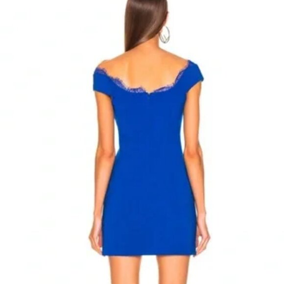 CUSHNIE Et Ochs Off-the-Shoulder Lace Trim Sheath Mini Dress - Picture 7 of 7